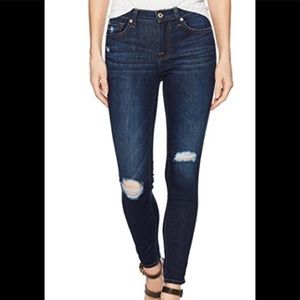7 for all mankind distressed skinny jeans. Gwenevere jeans. Dark wash.